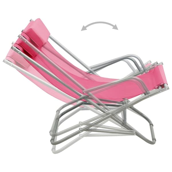 vidaXL havestole 2 stk. stål pink