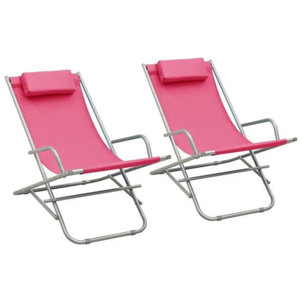 vidaXL havestole 2 stk. stål pink