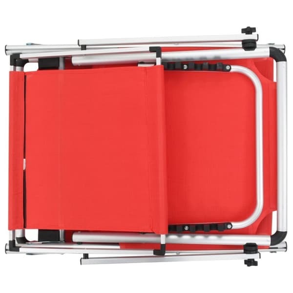 vidaXL 312459 Folding Sun Loungers with Roof 2 pcs Aluminium&Textilene Red