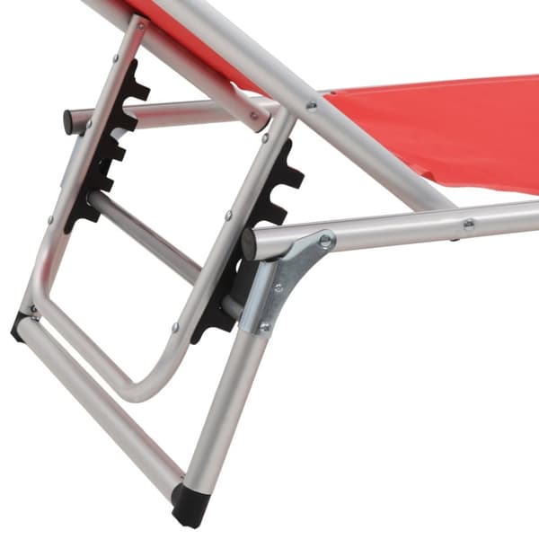 vidaXL 312459 Folding Sun Loungers with Roof 2 pcs Aluminium&Textilene Red