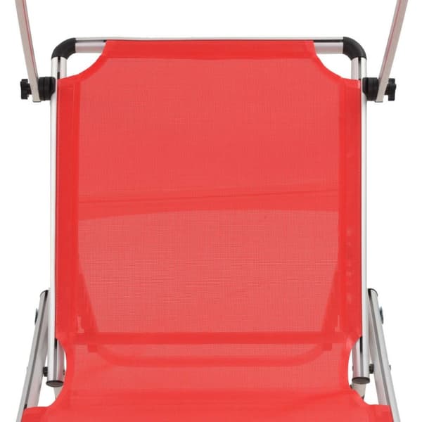 vidaXL 312459  Folding Sun Loungers with Roof 2 pcs Aluminium&Textilene Red