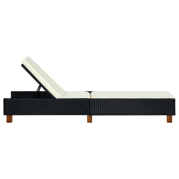 vidaXL liggestol med hynde polyrattan sort
