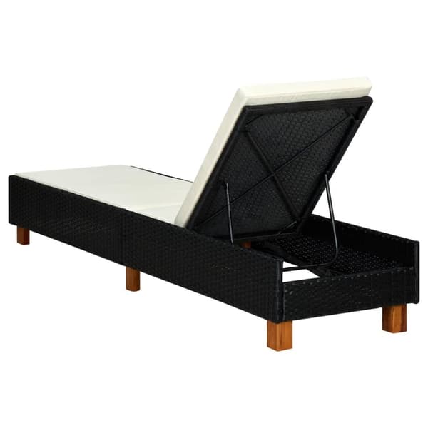 vidaXL liggestol med hynde polyrattan sort