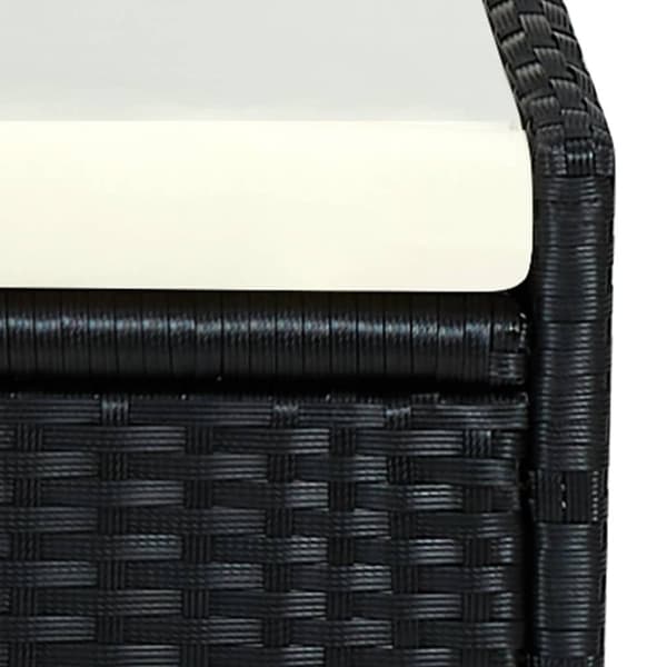 vidaXL liggestol med hynde polyrattan sort