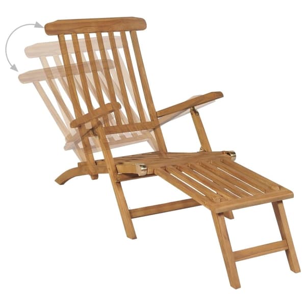 vidaXL Däckstolar med fotstöd 2 st massiv teak