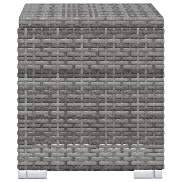 vidaXL Aurinkotuoli pehmusteella ja sivupöydällä polyrottinki harmaa