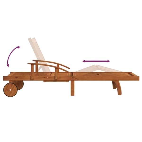 vidaXL liggestole 2 stk. med bord massivt akacietræ
