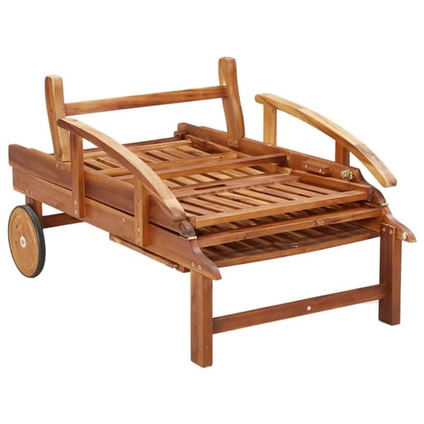 vidaXL Solsängar 2 st med bord massivt akaciaträ