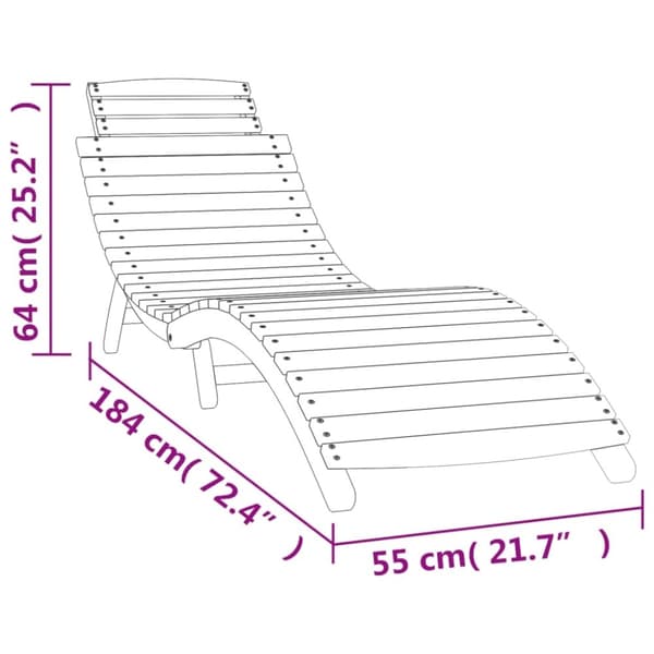 vidaXL Solseng hvit 184x55x64 cm heltre akasie