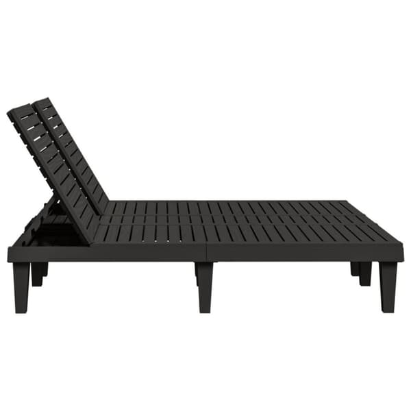 vidaXL Solsäng dubbel svart 155x138x83 cm polypropylen