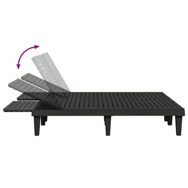 vidaXL Solsäng dubbel svart 155x138x83 cm polypropylen