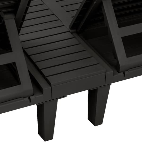vidaXL dobbelt liggestol 155x138x83 cm polypropylen sort