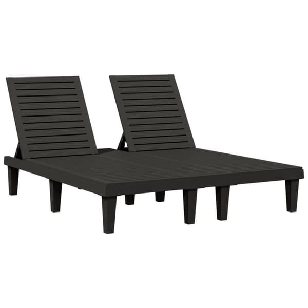 vidaXL dobbelt liggestol 155x138x83 cm polypropylen sort