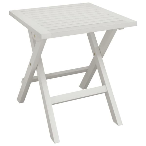vidaXL Solsenger 2 stk med bord hvit heltre akasie
