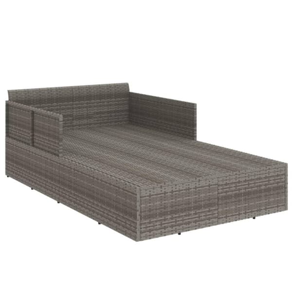 vidaXL Solsäng med dynor grå 182x118x63 cm konstrotting