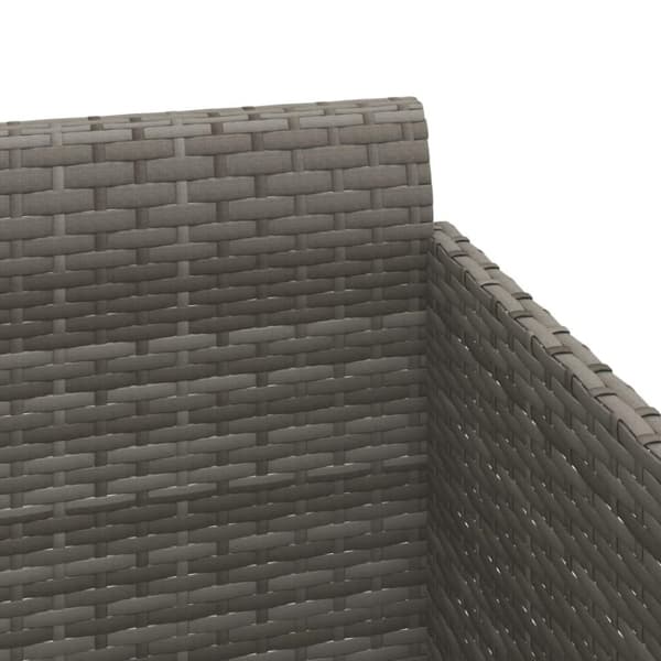vidaXL Solsäng med dynor grå 182x118x63 cm konstrotting