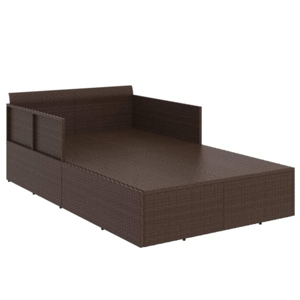vidaXL solseng med hynder 182x118x63 cm polyrattan brun