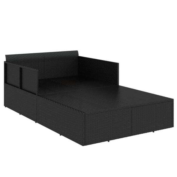 vidaXL solseng med hynder 182x118x63 cm polyrattan sort