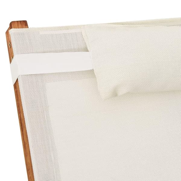 vidaXL Solsäng med kudde vit textilene och massivt poppelträ