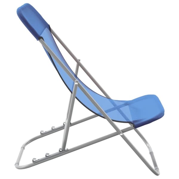 vidaXL foldbare strandstole 2 stk. textilene og pulverlakeret stål blå