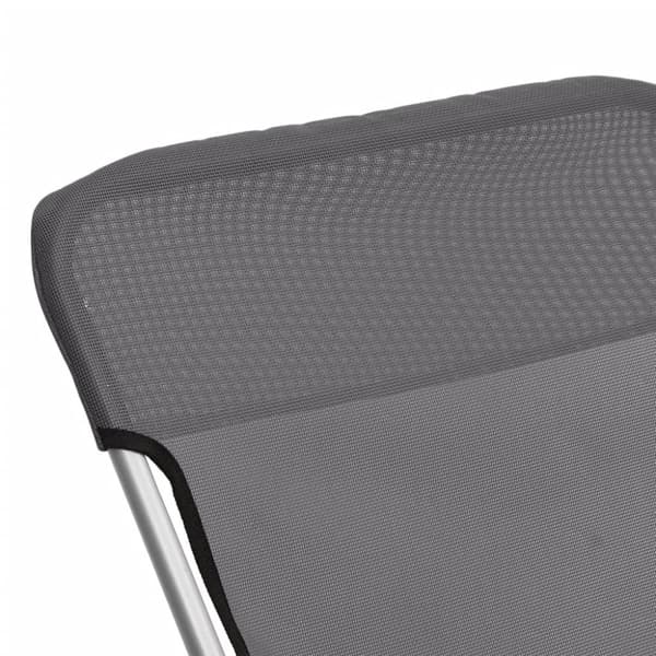 vidaXL Foldbare strandstoler 2 stk grå textilene og pulverlakkert stål