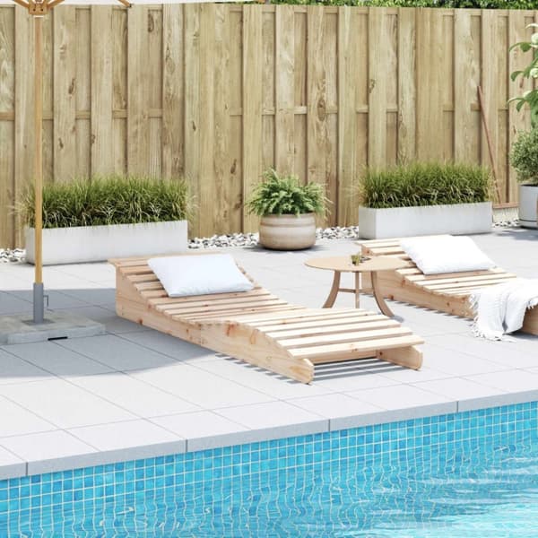 vidaXL liggestol 205x60x31,5 cm massivt fyrretræ