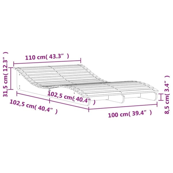 vidaXL Solseng 205x110x31,5 cm heltre douglas gran