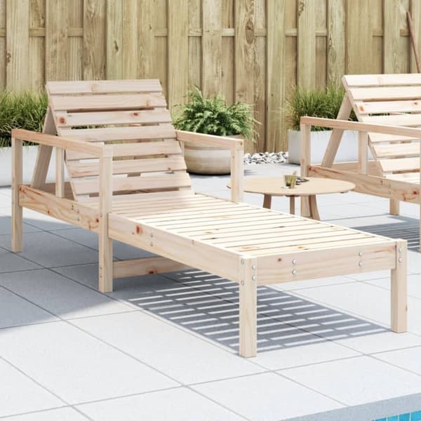 vidaXL liggestol 199,5x62x55 cm massivt fyrretræ