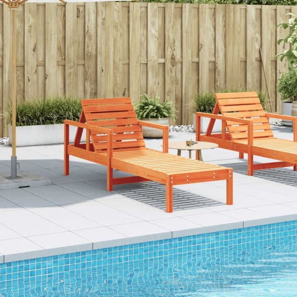 vidaXL Solseng voksbrun 199,5x62x55 cm heltre furu