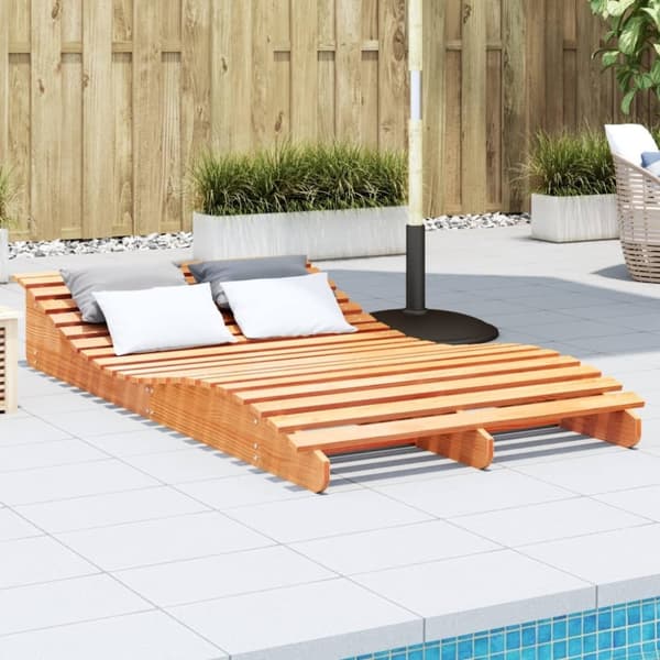 vidaXL Aurinkotuoli vahanruskea 205x110x31,5 cm täysi mänty