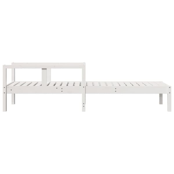 vidaXL liggestol 199,5x62x55 cm massivt fyrretræ hvid