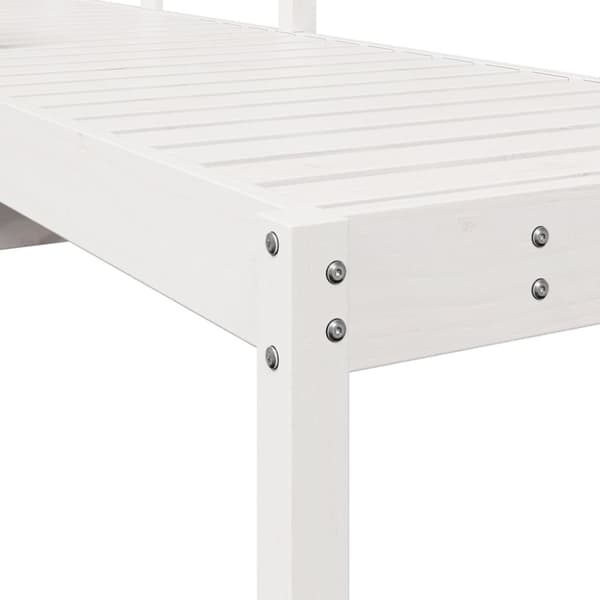 vidaXL Solseng hvit 199,5x62x55 cm heltre furu
