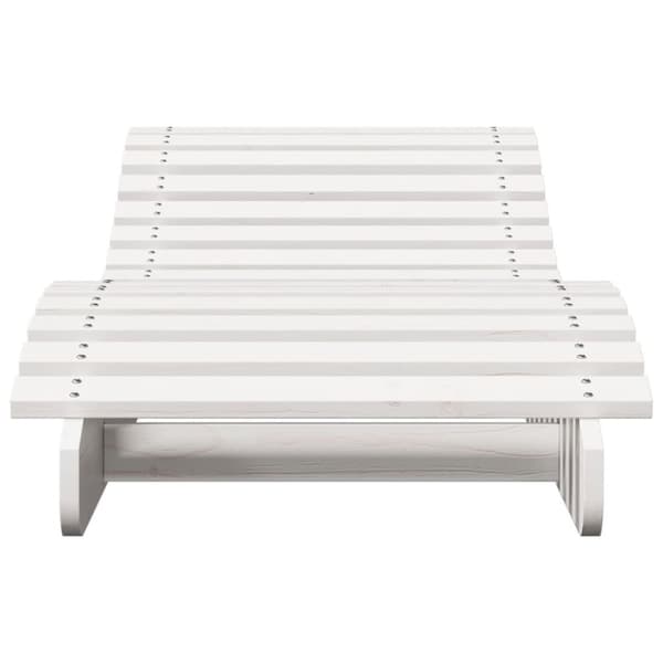 vidaXL Solsenger 2 stk hvit 205x60x31,5 cm heltre furu