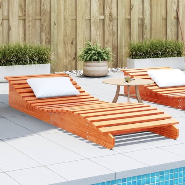 vidaXL liggestol 205x70x31,5 cm massivt fyrretræ gyldenbrun