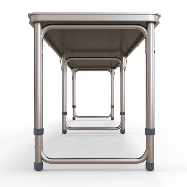Rootz Campingbord - Sammenklappelig - Letvægtshøjde - Justerbar aluminiumsramme - Aluminium - MDF - Sort - 240 x 60 x 54/62/70 cm