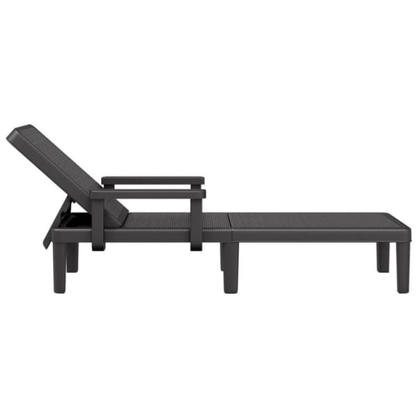 vidaXL Høydejusterbar solseng 4-veis 155,5x57x28 cm polypropylen