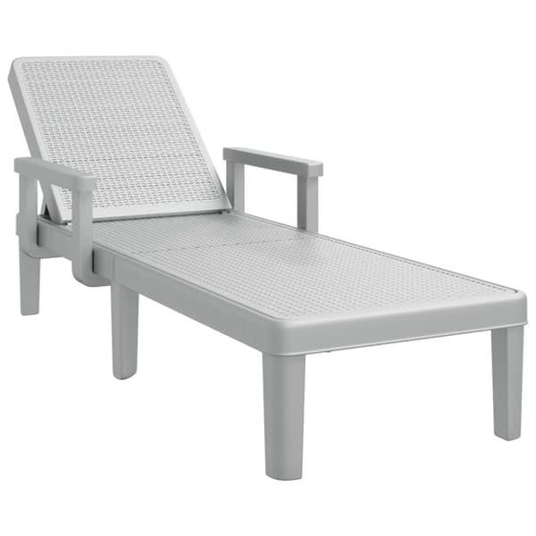 vidaXL Høydejusterbar solseng 4-veis 155,5x57x28 cm polypropylen