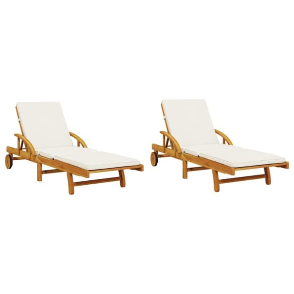 vidaXL Solsenger 2 stk med bord heltre akasie