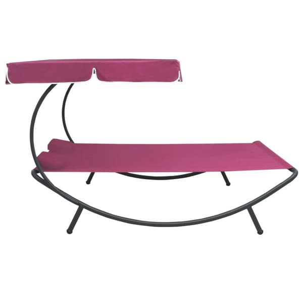 vidaXL Solsäng med tak & kuddar rosa -  Utesängar