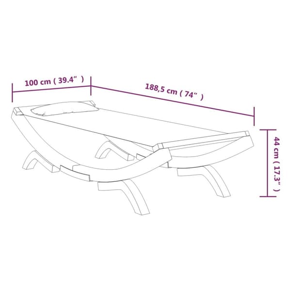 vidaXL loungeseng 100x188,5x44 cm bøjet træ cremefarvet -  Havesenge