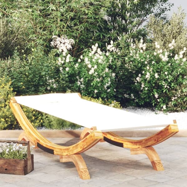 vidaXL loungeseng 100x188,5x44 cm bøjet træ cremefarvet -  Havesenge