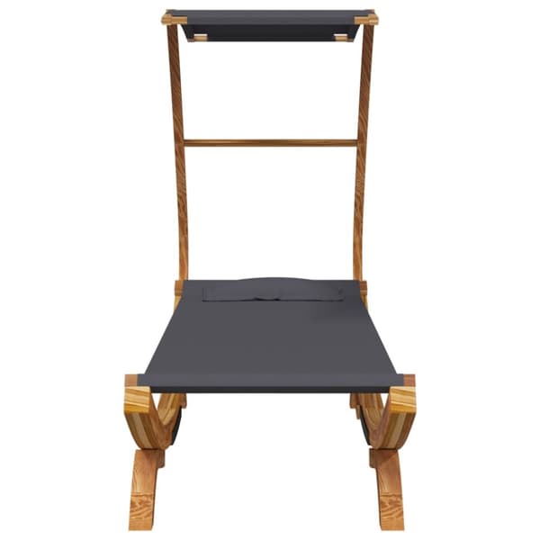 vidaXL Solsäng med tak 100x190x134 cm massivt böjträ antracit -  Utesängar