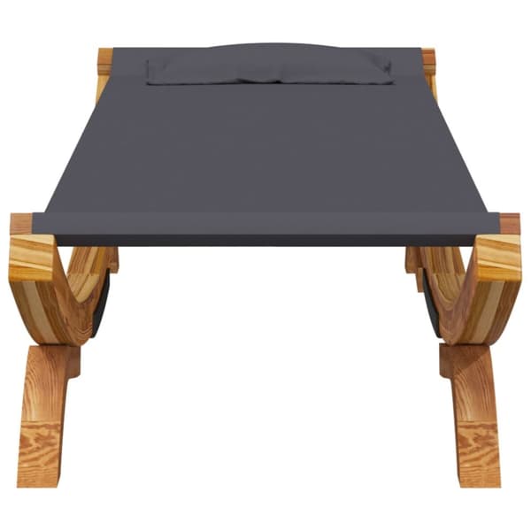 vidaXL Solsäng 100x188,5x44 cm massivt böjträ antracit -  Utesängar