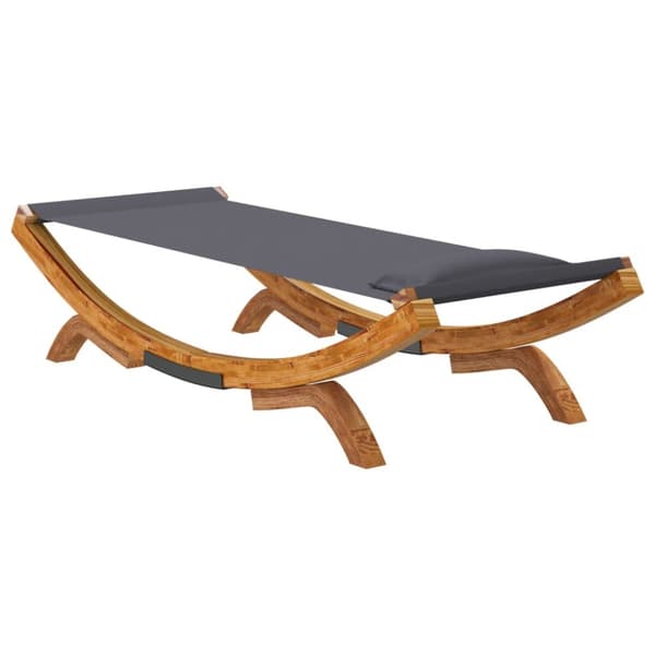 vidaXL Solsäng 100x188,5x44 cm massivt böjträ antracit -  Utesängar