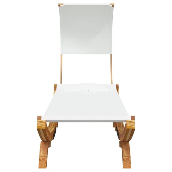 The Living Store Solsäng med tak 100x200x126 cm massivt böjträ gräddvit -  Utesängar