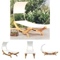 Miniatyrbild 1 av 7: The Living Store Solsäng med tak 100x200x126 cm massivt böjträ gräddvit -  Utesängar