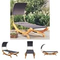 Miniatyrbillede 1 af 7: The Living Store loungeseng med baldakin 100x200x126 cm bøjet træ antracitgrå -  Havesenge