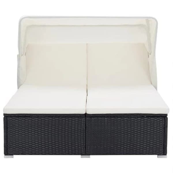Havesenge - Living 2-personers solseng med hynde polyrattan sort