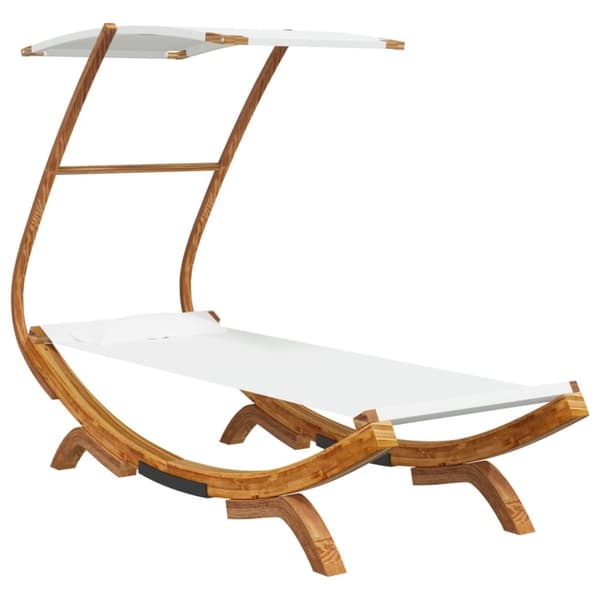 Havesenge - Living loungeseng med baldakin 100x190x134 cm bøjet træ cremefarvet