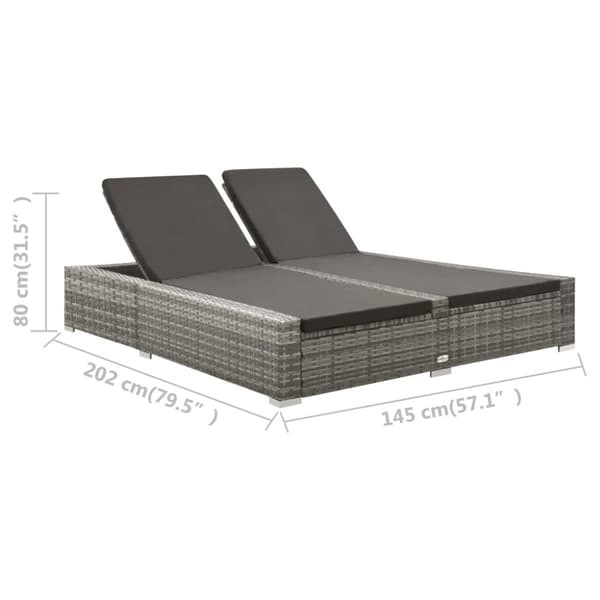 Dubbel solsäng konstrotting grå - Solsäng - Solsängar - Home & Living